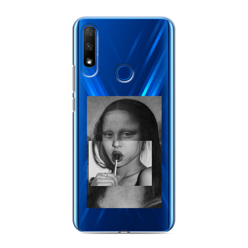 Силиконовый противоударный чехол на Huawei Honor 9X с принтом Мона Лиза Силиконовый противоударный чехол на Huawei Honor 9X с принтом Мона Лиза