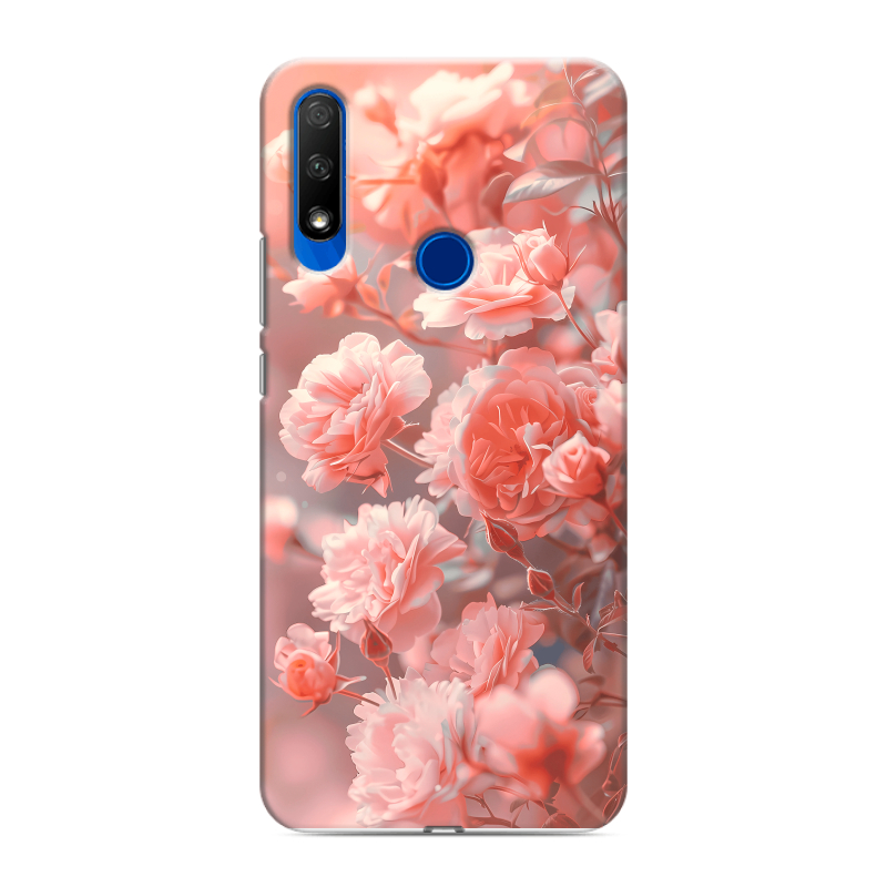 Силиконовый противоударный чехол на Huawei Honor 9X с принтом Розы цветы Силиконовый противоударный чехол на Huawei Honor 9X с принтом Розы цветы