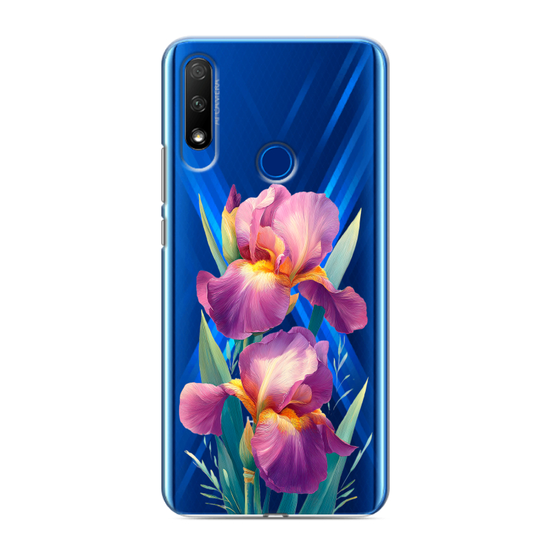 Силиконовый противоударный чехол на Huawei Honor 9X с принтом Цветы орхидеи Силиконовый противоударный чехол на Huawei Honor 9X с принтом Цветы орхидеи