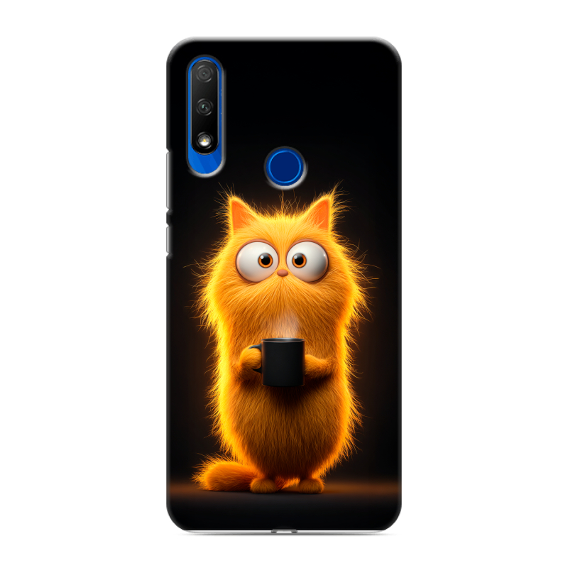 Силиконовый противоударный чехол на Huawei Honor 9X с принтом Смешной кот Силиконовый противоударный чехол на Huawei Honor 9X с принтом Смешной кот