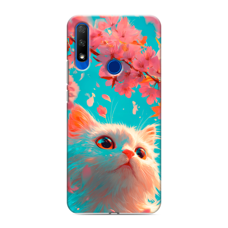 Силиконовый противоударный чехол на Huawei Honor 9X с принтом Красивый кот Силиконовый противоударный чехол на Huawei Honor 9X с принтом Красивый кот