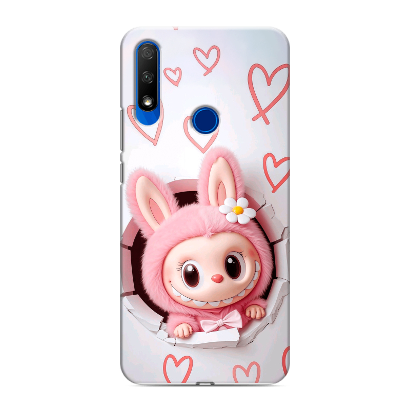 Силиконовый противоударный чехол на Huawei Honor 9X с принтом Labubu Лабубу Силиконовый противоударный чехол на Huawei Honor 9X с принтом Labubu Лабубу
