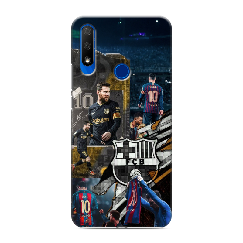 Силиконовый противоударный чехол на Huawei Honor 9X с принтом Messi Barcelona Силиконовый противоударный чехол на Huawei Honor 9X с принтом Messi Barcelona