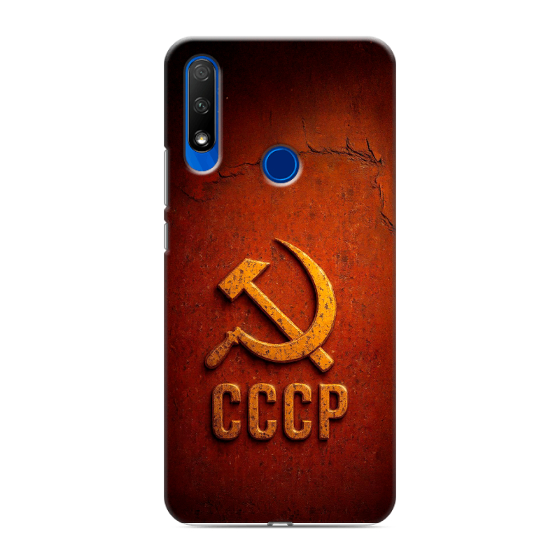 Силиконовый противоударный чехол на Huawei Honor 9X с принтом Флаг Герб СССР Силиконовый противоударный чехол на Huawei Honor 9X с принтом Флаг Герб СССР
