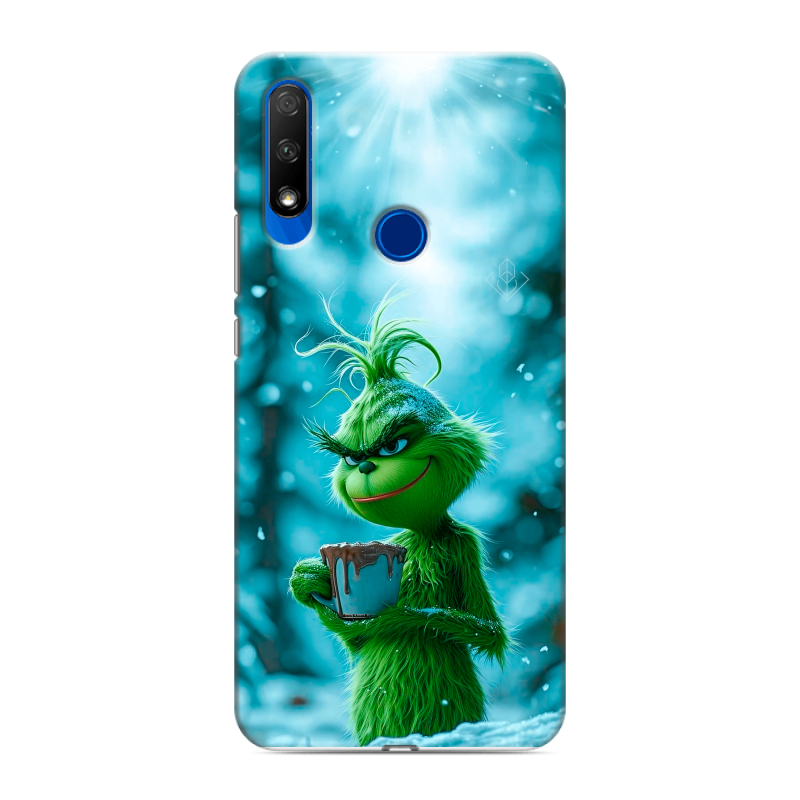 Силиконовый противоударный чехол на Huawei Honor 9X с принтом Новый год гринч Силиконовый противоударный чехол на Huawei Honor 9X с принтом Новый год гринч
