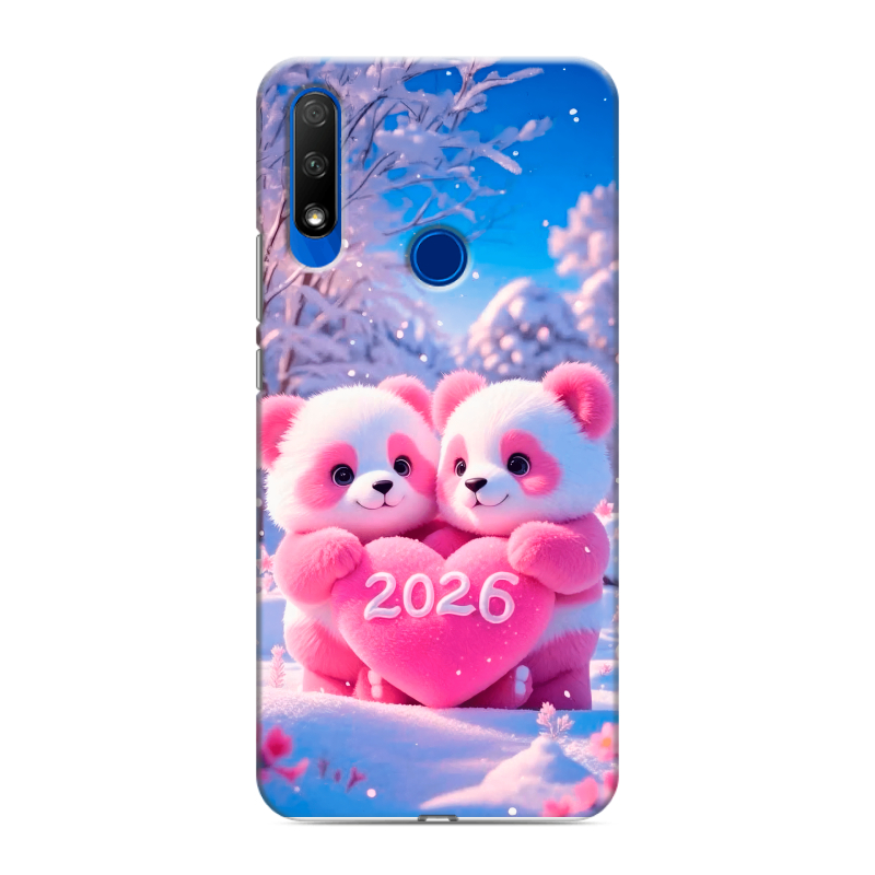 Силиконовый противоударный чехол на Huawei Honor 9X с принтом Новый год Силиконовый противоударный чехол на Huawei Honor 9X с принтом Новый год