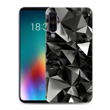 Силиконовый чехол на Meizu 16T с принтом Черные кристаллы Силиконовый чехол на Meizu 16T с принтом Черные кристаллы
