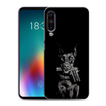 Силиконовый чехол на Meizu 16T с принтом Доберман и пистолет Силиконовый чехол на Meizu 16T с принтом Доберман и пистолет