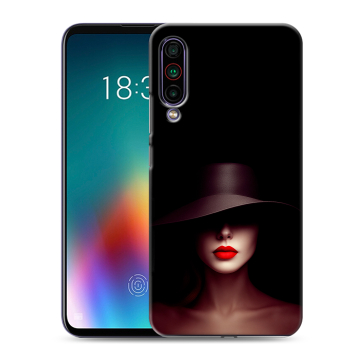 Силиконовый чехол на Meizu 16T с принтом Девушка в шляпе
