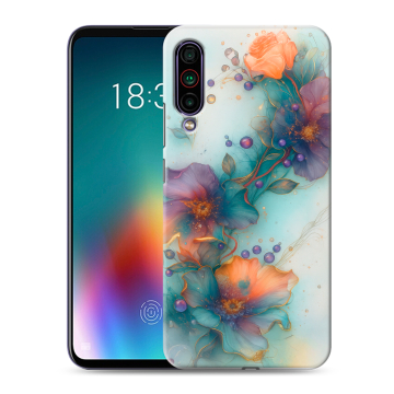 Силиконовый чехол на Meizu 16T с принтом Акварельные цветы