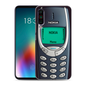Силиконовый чехол на Meizu 16T с принтом Старый телефон