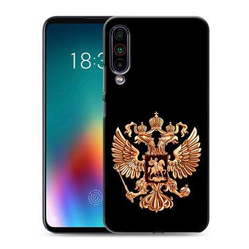 Силиконовый чехол на Meizu 16T с принтом Герб России золотой