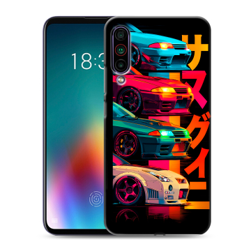 Силиконовый чехол на Meizu 16T с принтом Гоночные машины