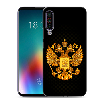 Силиконовый чехол на Meizu 16T с принтом Герб России желтый