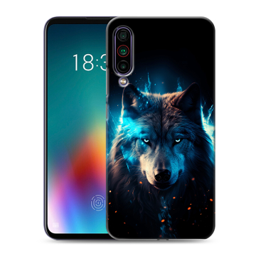 Силиконовый чехол на Meizu 16T с принтом Волк ночной