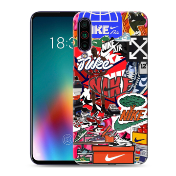 Силиконовый чехол на Meizu 16T с принтом Найк Nike яркий