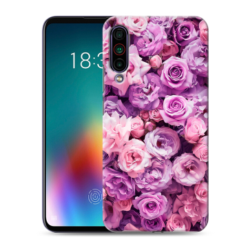 Силиконовый чехол на Meizu 16T с принтом лавандовые розы