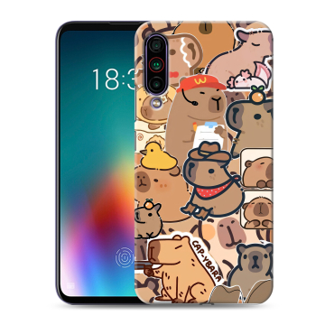 Силиконовый чехол на Meizu 16T с принтом капибара