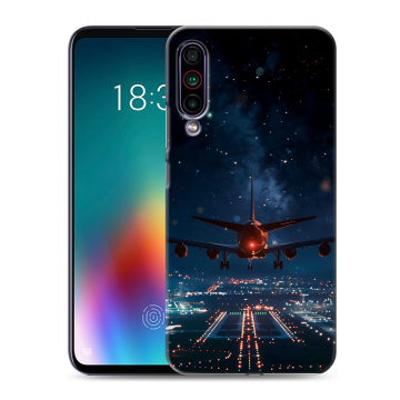 Силиконовый чехол на Meizu 16T с принтом самолет