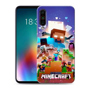 Силиконовый чехол на Meizu 16T с принтом Майнкрафт Minecraft