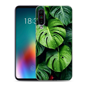 Силиконовый чехол на Meizu 16T с принтом Листья