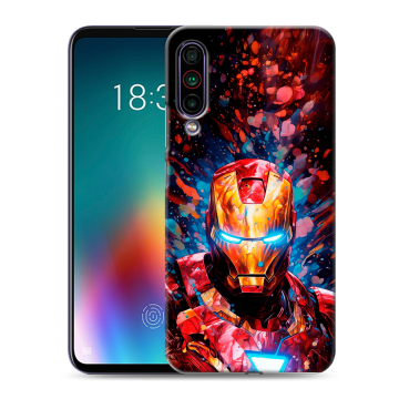 Силиконовый чехол на Meizu 16T с принтом Железный человек Ironman