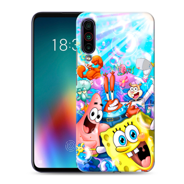 Силиконовый чехол на Meizu 16T с принтом спанчбоб спанч боб