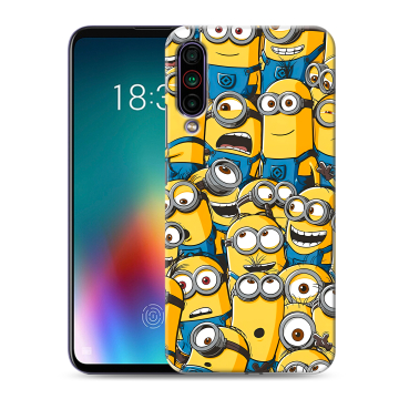 Силиконовый чехол на Meizu 16T с принтом Миньоны