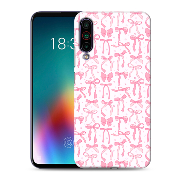 Силиконовый чехол на Meizu 16T с принтом Розовые бантики