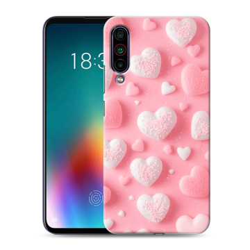 Силиконовый чехол на Meizu 16T с принтом Сердечки