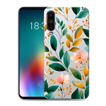Силиконовый чехол на Meizu 16T с принтом Цветы паттерн