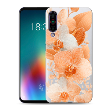 Силиконовый чехол на Meizu 16T с принтом Бежевые цветы