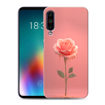 Силиконовый чехол на Meizu 16T с принтом Розовая роза