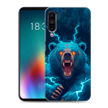 Силиконовый чехол на Meizu 16T с принтом Медведь