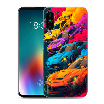 Силиконовый чехол на Meizu 16T с принтом Тачки
