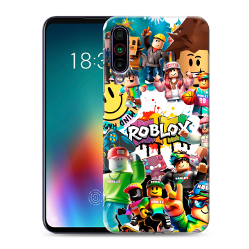 Силиконовый чехол на Meizu 16T с принтом Roblox Роблокс