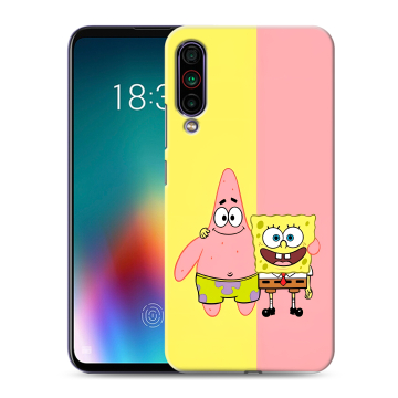 Силиконовый чехол на Meizu 16T с принтом Спанч боб Спанчбоб