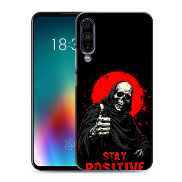 Силиконовый чехол на Meizu 16T с принтом смешной скелет