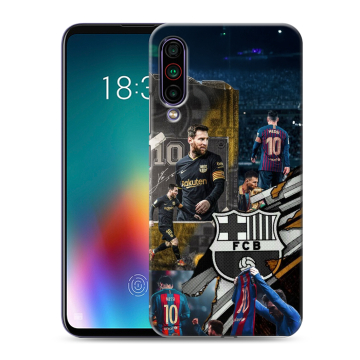 Силиконовый чехол на Meizu 16T с принтом Messi Barcelona