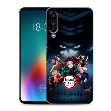 Силиконовый чехол на Meizu 16T с принтом Demon Slayer Клинок рассекающий демонов
