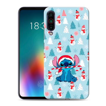 Силиконовый чехол на Meizu 16T с принтом Стич Новый год