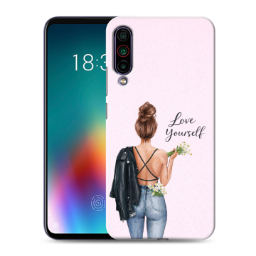 Силиконовый чехол на Meizu 16T с принтом женский
