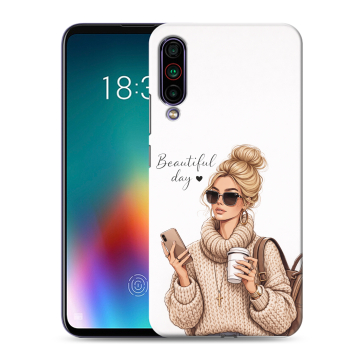 Силиконовый чехол на Meizu 16T с принтом женский
