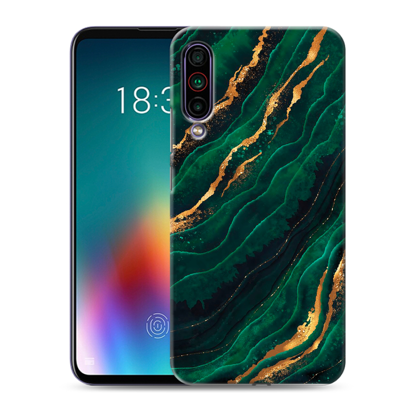 Силиконовый чехол на Meizu 16T с принтом Мрамор зеленое золото Силиконовый чехол на Meizu 16T с принтом Мрамор зеленое золото