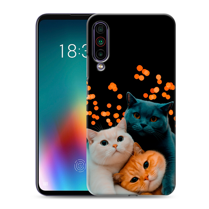 Силиконовый противоударный чехол на Meizu 16T с принтом Кошки Силиконовый противоударный чехол на Meizu 16T с принтом Кошки