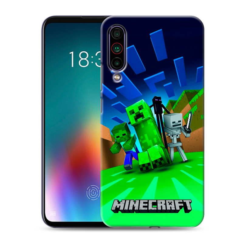 Силиконовый чехол на Meizu 16T с принтом Майнкрафт Силиконовый чехол на Meizu 16T с принтом Майнкрафт