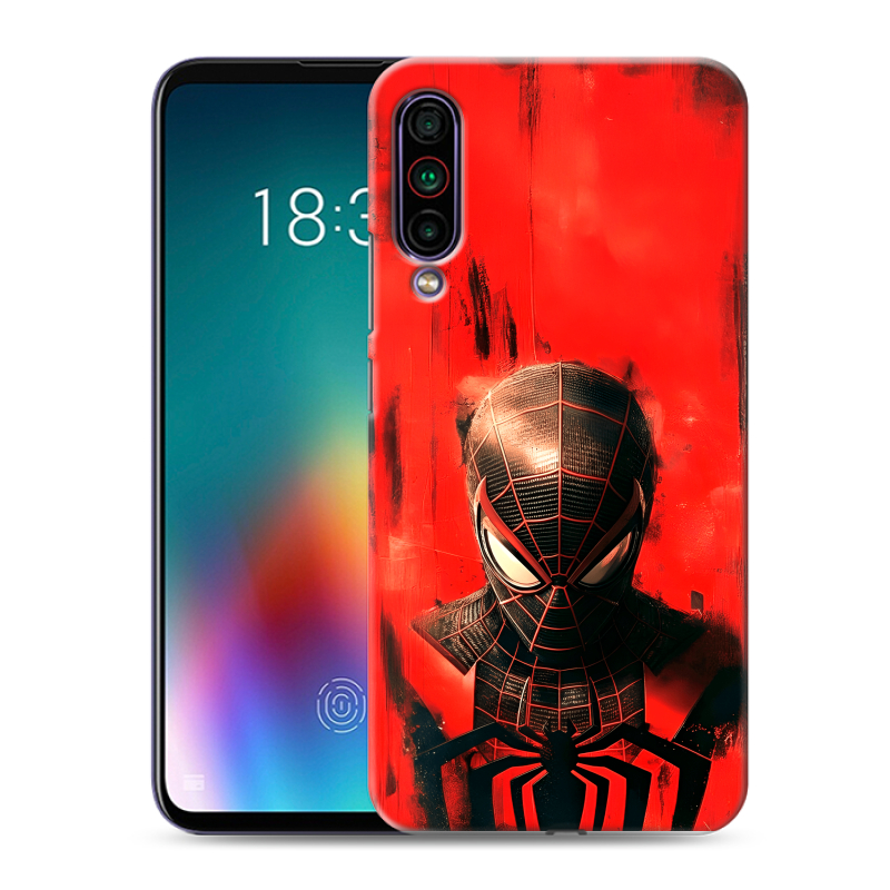 Силиконовый противоударный чехол на Meizu 16T с принтом человек паук spiderman Силиконовый противоударный чехол на Meizu 16T с принтом человек паук spiderman