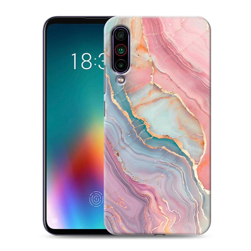 Силиконовый чехол на Meizu 16T с принтом розовый мрамор Силиконовый чехол на Meizu 16T с принтом розовый мрамор