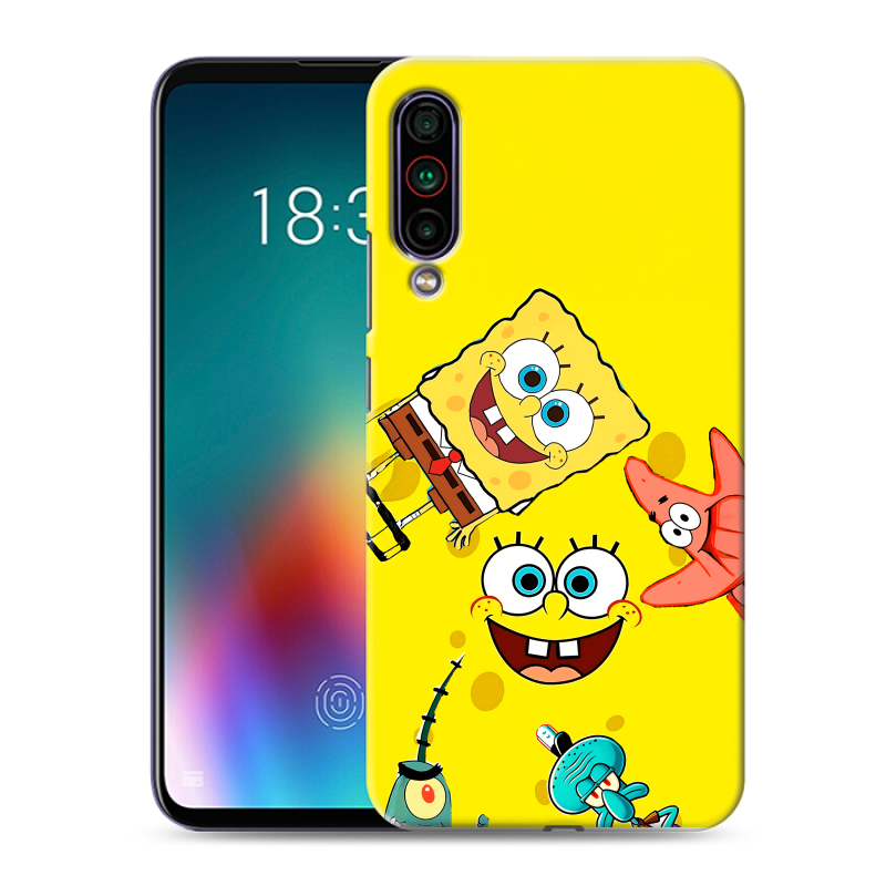 Силиконовый противоударный чехол на Meizu 16T с принтом Спанч боб Спанчбоб Силиконовый противоударный чехол на Meizu 16T с принтом Спанч боб Спанчбоб