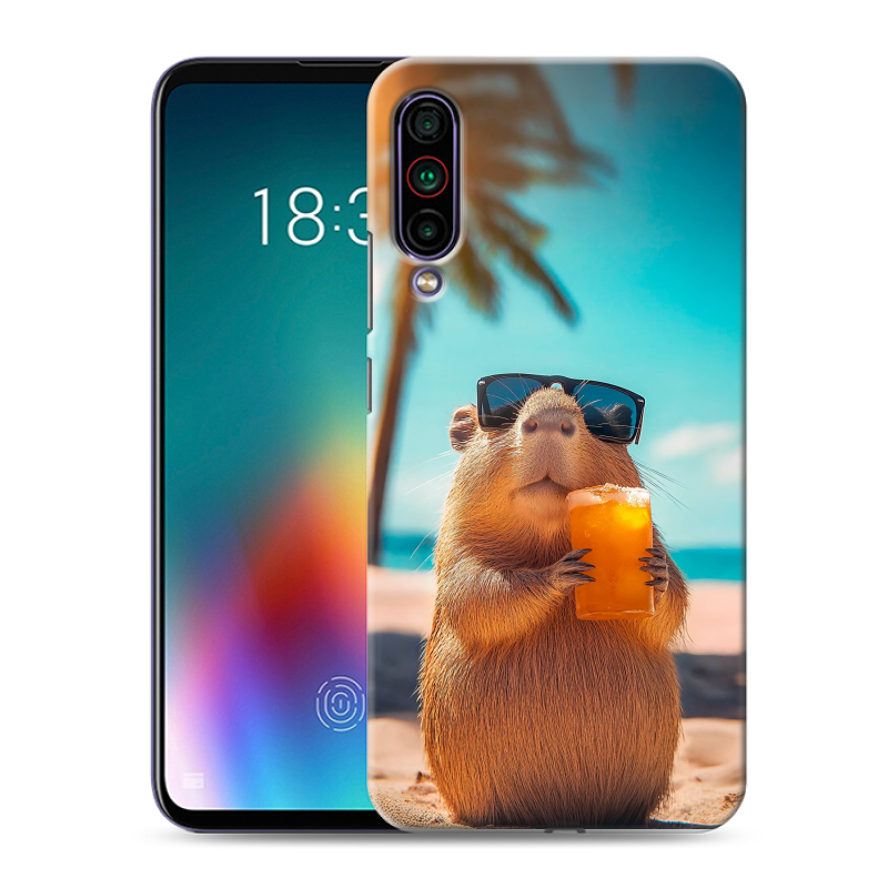 Силиконовый чехол на Meizu 16T с принтом Капибара Силиконовый чехол на Meizu 16T с принтом Капибара